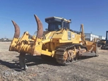 Used Komatsu in yard,Side of used Komatsu Dozer,Front of used Komatsu Dozer